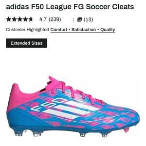 Adidas F50 Blue and Pink Soccer Cleats